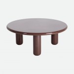 Garnet round coffee table lacquered in burgundy �90cm