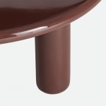 Garnet round coffee table lacquered in burgundy �90cm