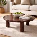Garnet round coffee table lacquered in burgundy �90cm