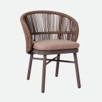 Stackable outdoor chair Trebbia brown in rope and aluminum