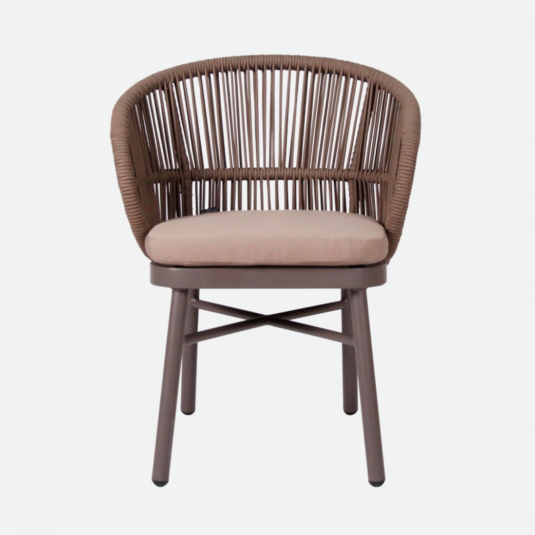Stackable outdoor chair Trebbia brown in rope and aluminum