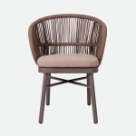 Stackable outdoor chair Trebbia brown in rope and aluminum