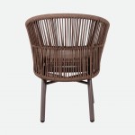 Stackable outdoor chair Trebbia brown in rope and aluminum