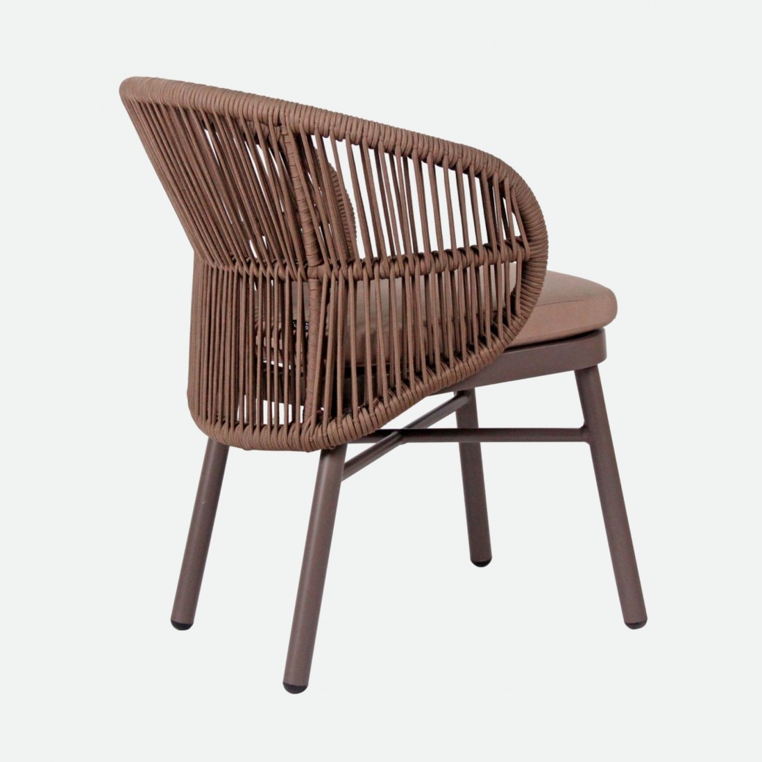 Stackable outdoor chair Trebbia brown in rope and aluminum