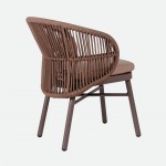 Stackable outdoor chair Trebbia brown in rope and aluminum