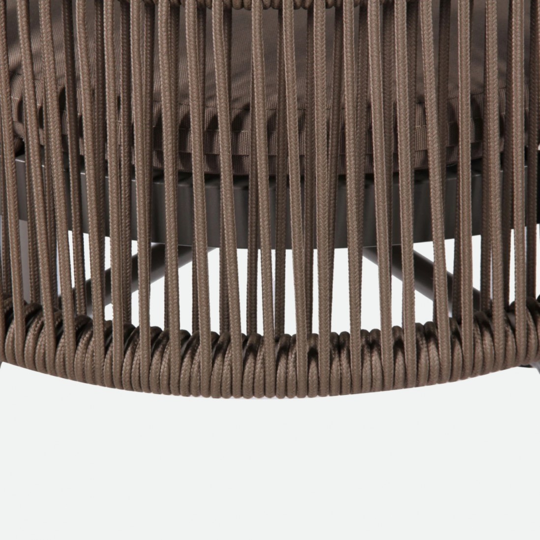 Stackable outdoor chair Trebbia brown in rope and aluminum