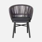 Trebbia stackable outdoor chair dark gray in rope and aluminum