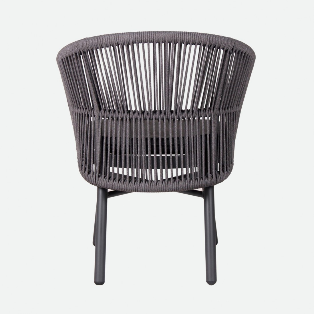 Trebbia stackable outdoor chair dark gray in rope and aluminum