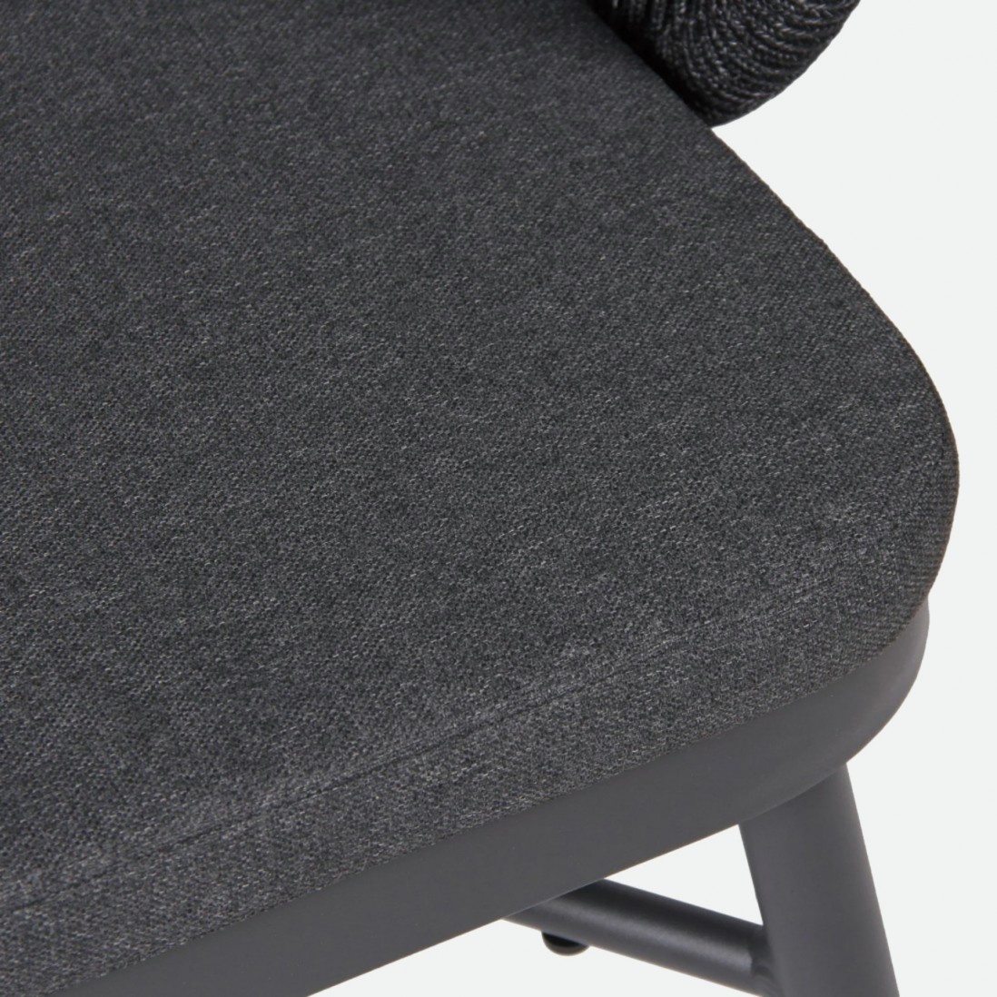 Trebbia stackable outdoor chair dark gray in rope and aluminum