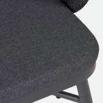 Trebbia stackable outdoor chair dark gray in rope and aluminum