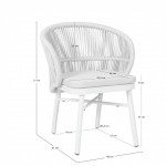Trebbia stackable outdoor chair dark gray in rope and aluminum