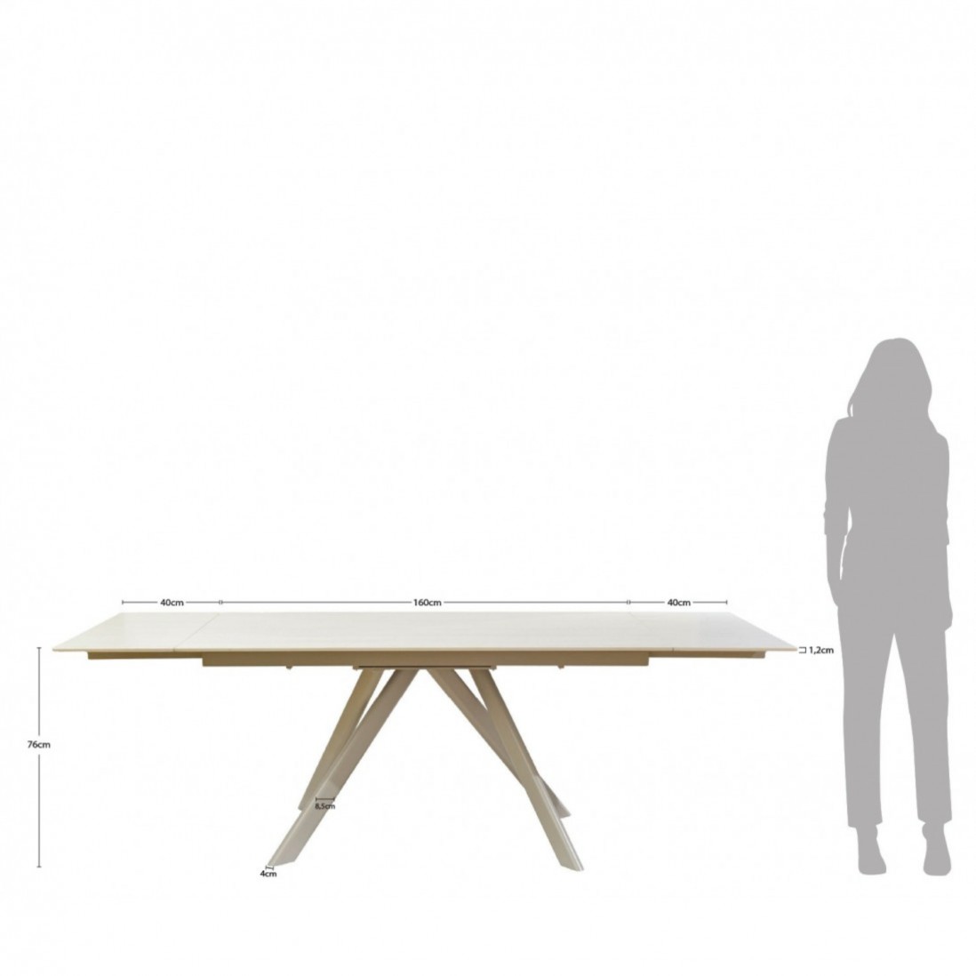 Extensible Dining Table 160(240)X90 cm Norma