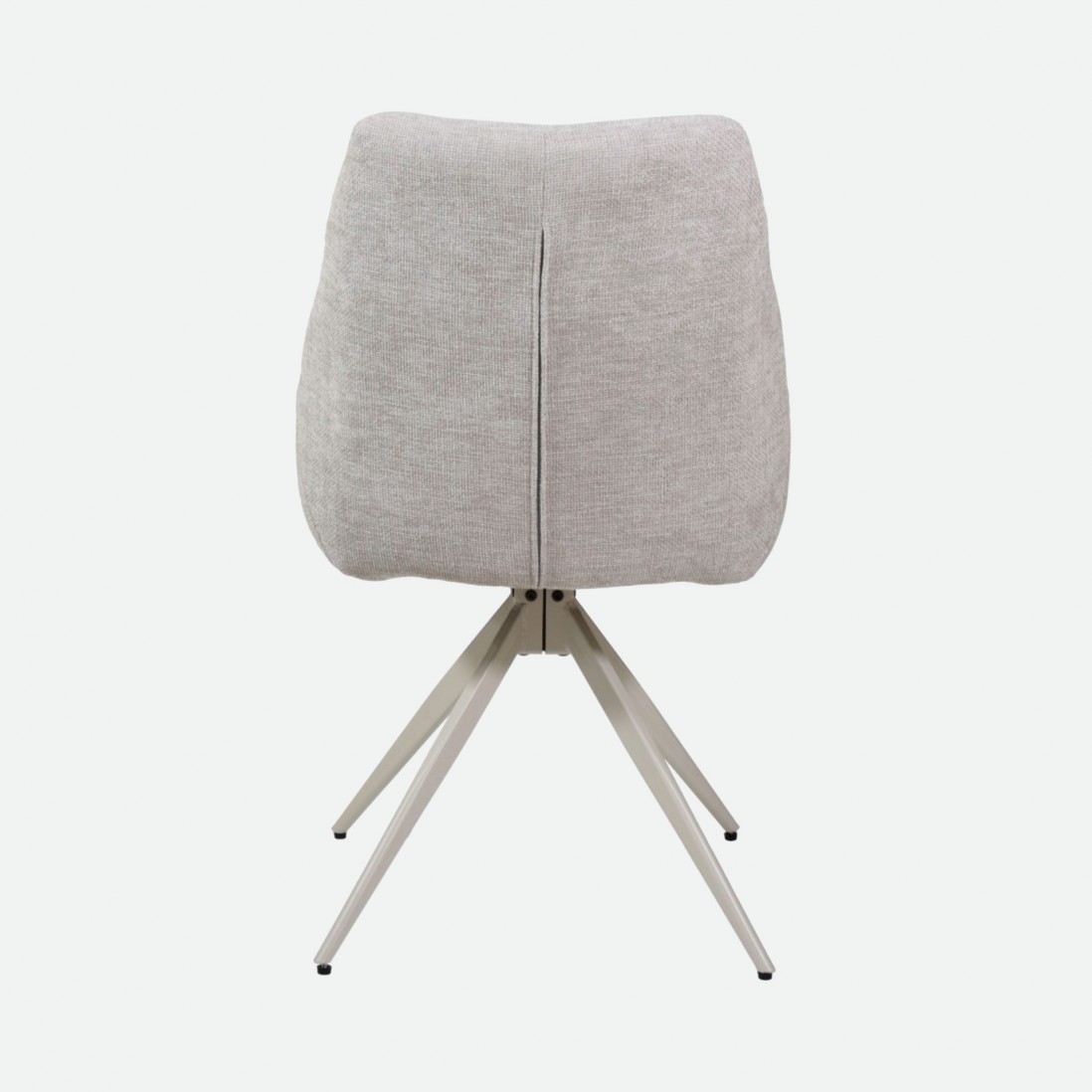Caen chair gray fabric swivel chair with cream metal legs