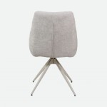 Caen chair gray fabric swivel chair with cream metal legs