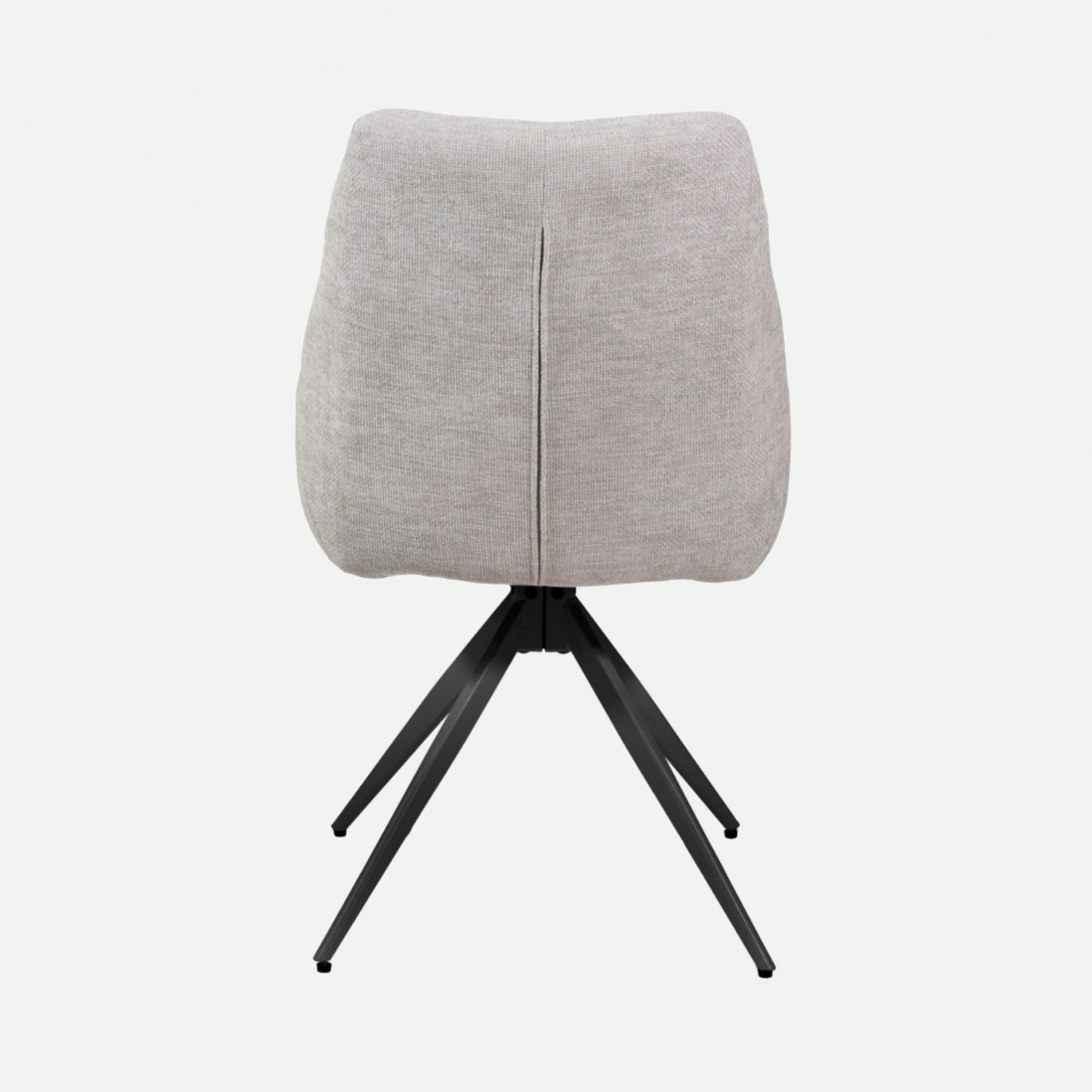 Caen chair cream fabric swivel chair with black metal legs