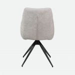Caen chair cream fabric swivel chair with black metal legs