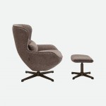 Armchair with Swivel and Footrest Ancelle Brown