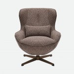 Armchair with Swivel and Footrest Ancelle Brown