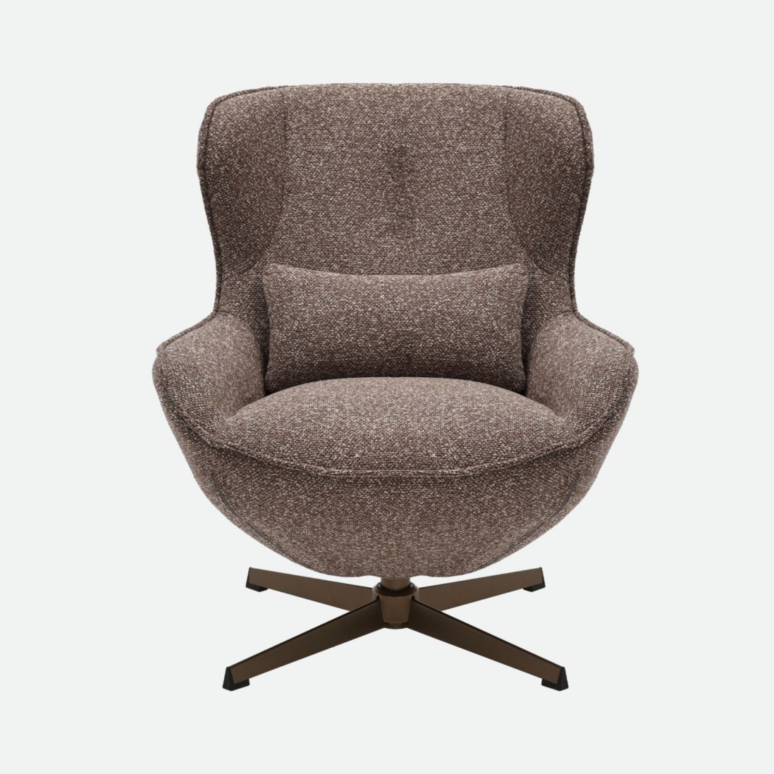Armchair with Swivel and Footrest Ancelle Brown