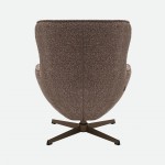 Armchair with Swivel and Footrest Ancelle Brown