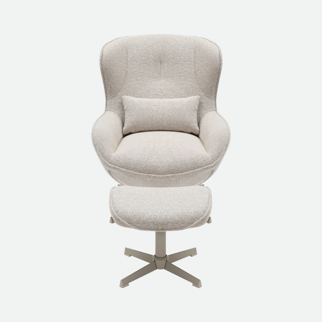Armchair with Swivel and Footrest Ancelle Beige