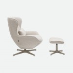 Armchair with Swivel and Footrest Ancelle Beige