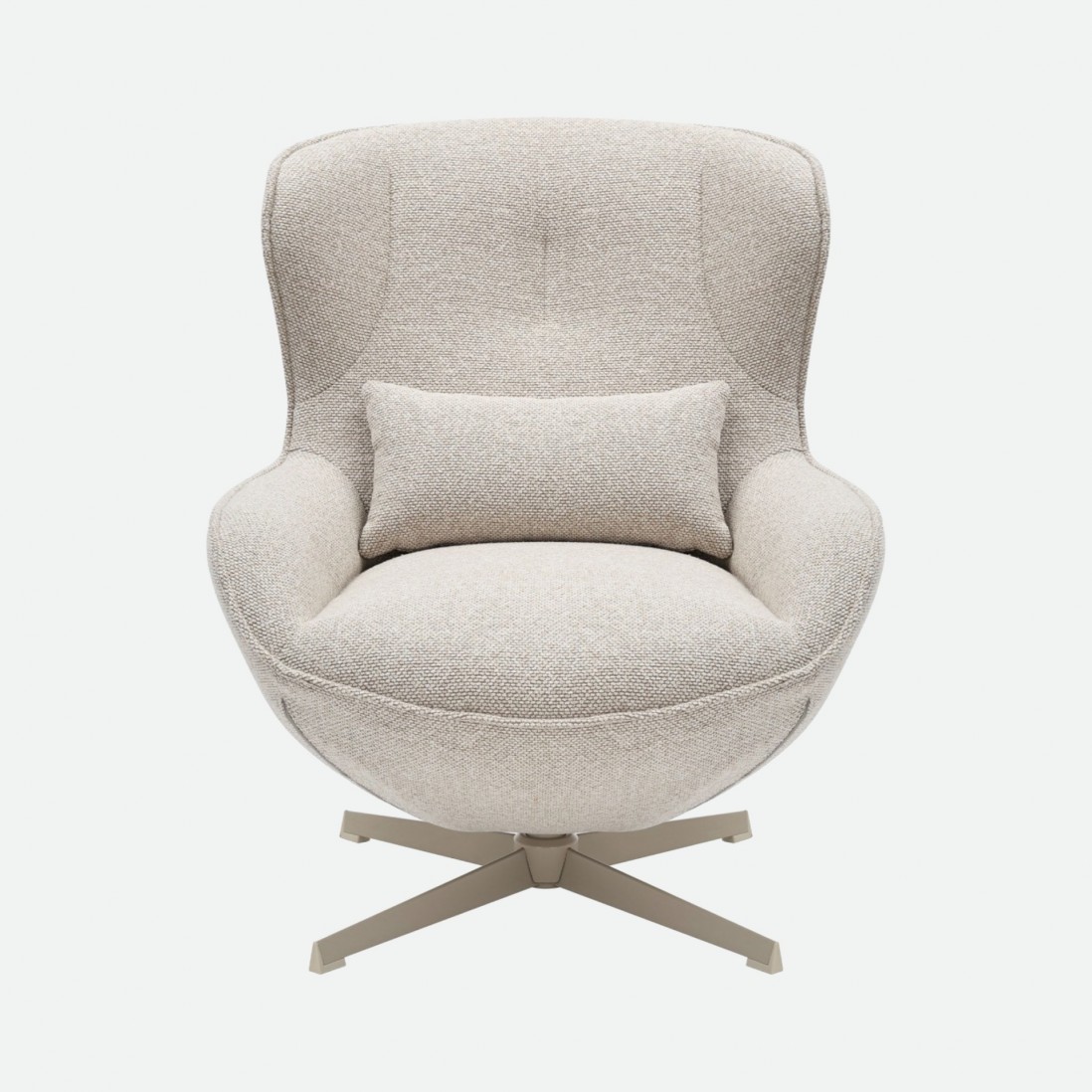 Armchair with Swivel and Footrest Ancelle Beige