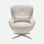 Armchair with Swivel and Footrest Ancelle Beige