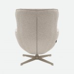 Armchair with Swivel and Footrest Ancelle Beige