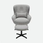 Armchair with Swivel and Footrest Ancelle Gray