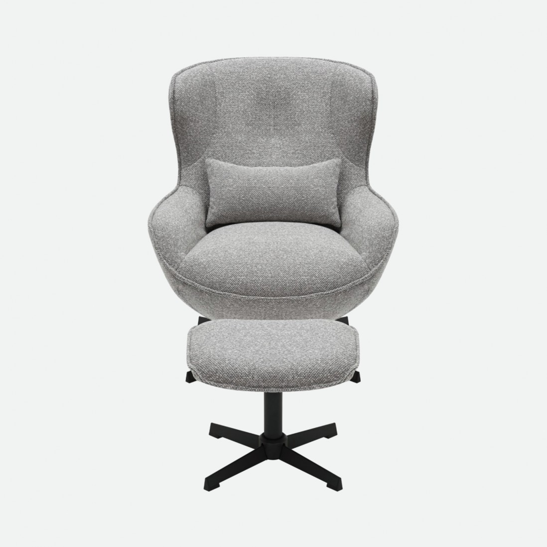 Armchair with Swivel and Footrest Ancelle Gray