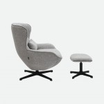 Armchair with Swivel and Footrest Ancelle Gray