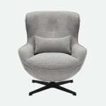 Armchair with Swivel and Footrest Ancelle Gray