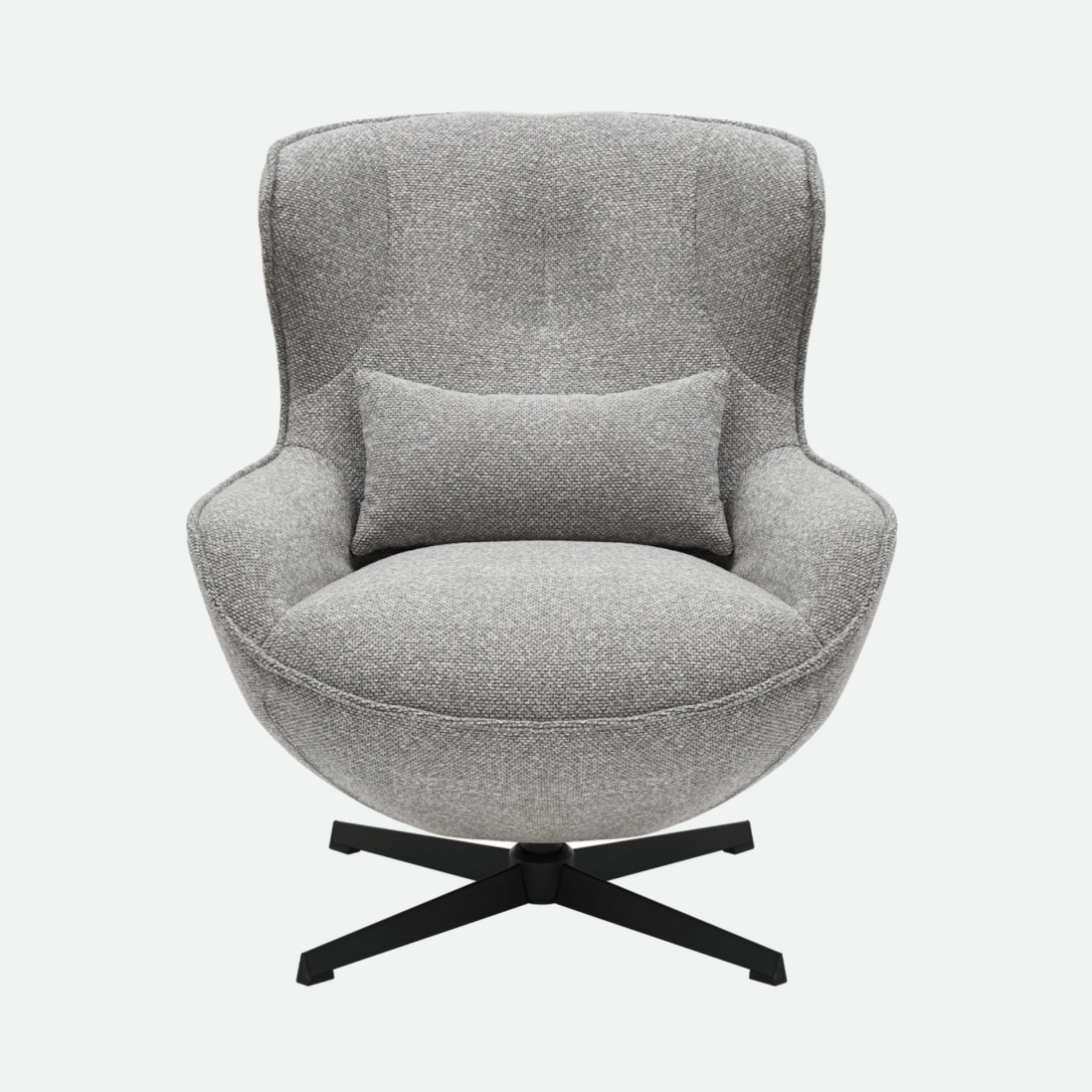 Armchair with Swivel and Footrest Ancelle Gray