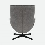 Armchair with Swivel and Footrest Ancelle Gray