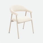Euron chair cream fabric and metal frame in matching color