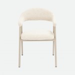 Euron chair cream fabric and metal frame in matching color
