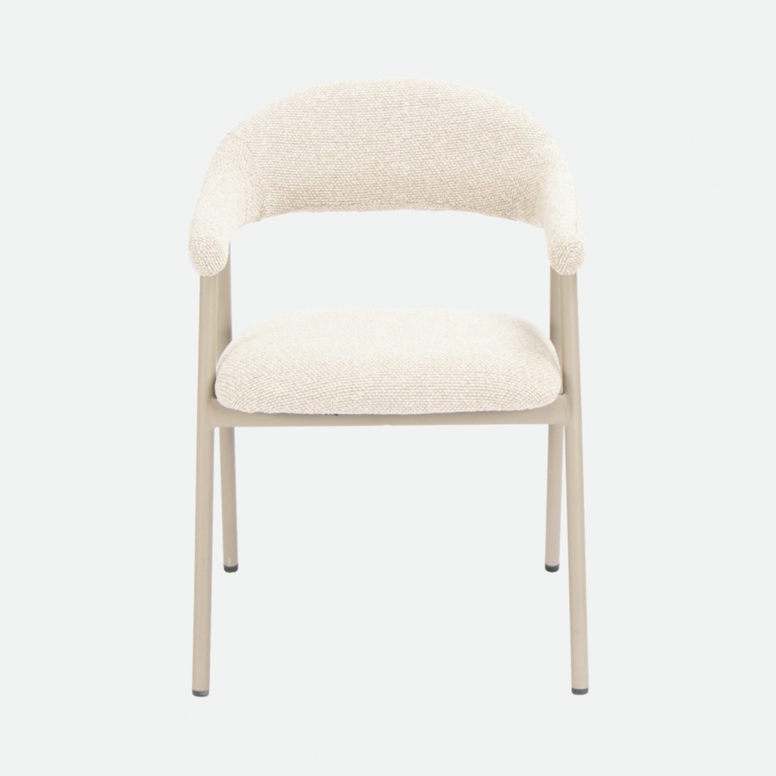 Euron chair cream fabric and metal frame in matching color