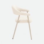 Euron chair cream fabric and metal frame in matching color