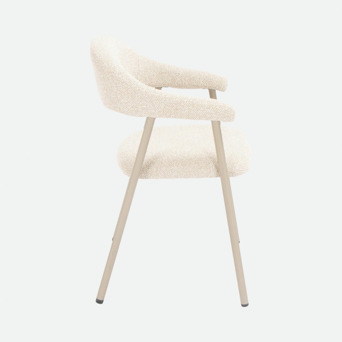 Euron chair cream fabric and metal frame in matching color