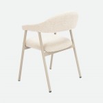 Euron chair cream fabric and metal frame in matching color