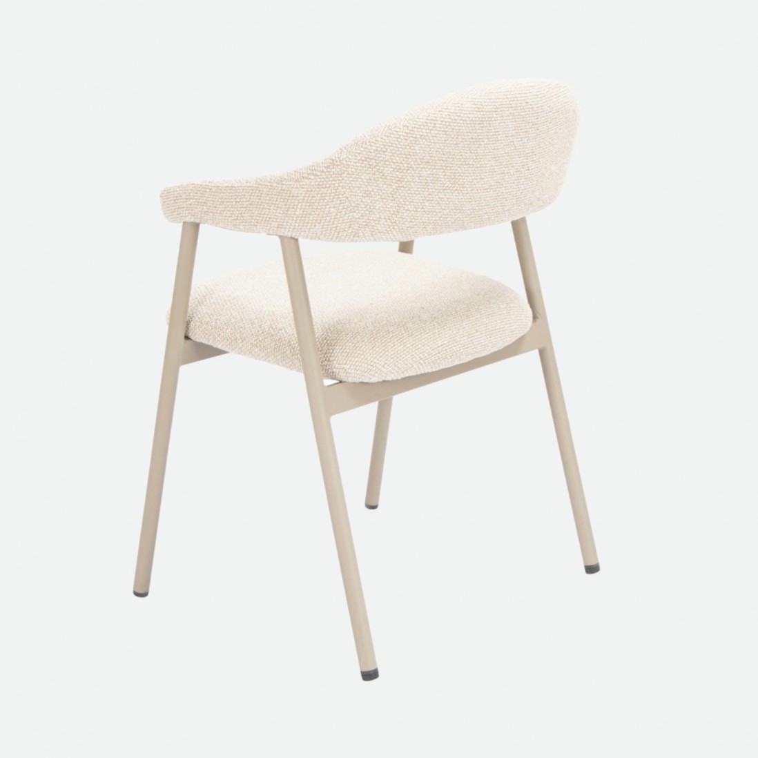Euron chair cream fabric and metal frame in matching color