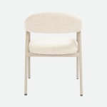 Euron chair cream fabric and metal frame in matching color