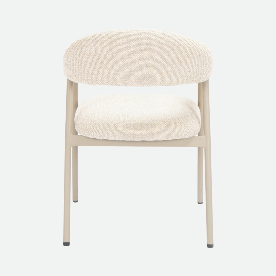 Euron chair cream fabric and metal frame in matching color