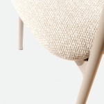 Euron chair cream fabric and metal frame in matching color