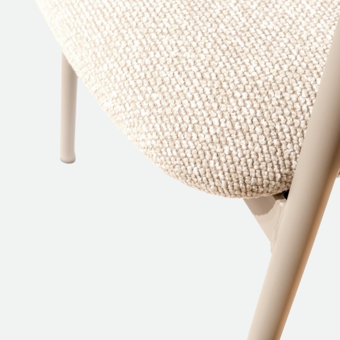 Euron chair cream fabric and metal frame in matching color