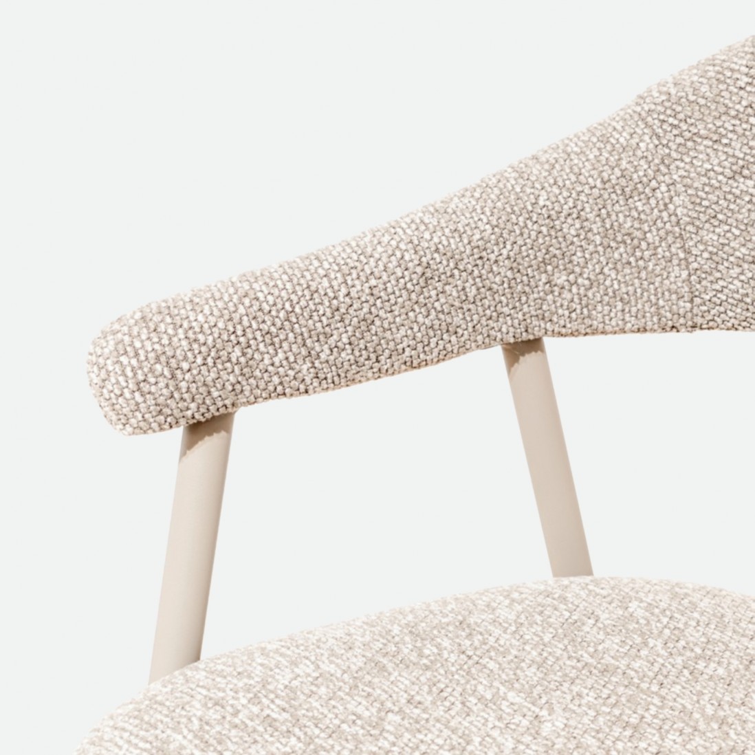 Euron chair cream fabric and metal frame in matching color