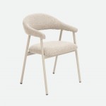 Euron chair taupe fabric and metal frame in matching color