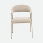 Euron chair taupe fabric and metal frame in matching color