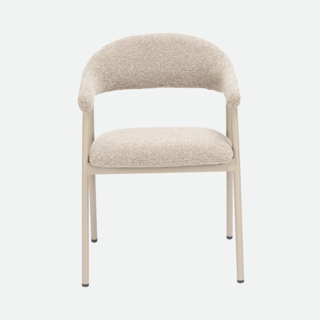 Euron chair taupe fabric and metal frame in matching color